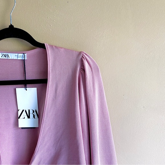 Zara Pink Wrap Top - Picture 3 of 4